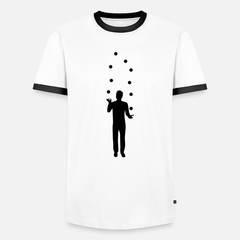 Juggling - Men's Ringer Shirt - white/black