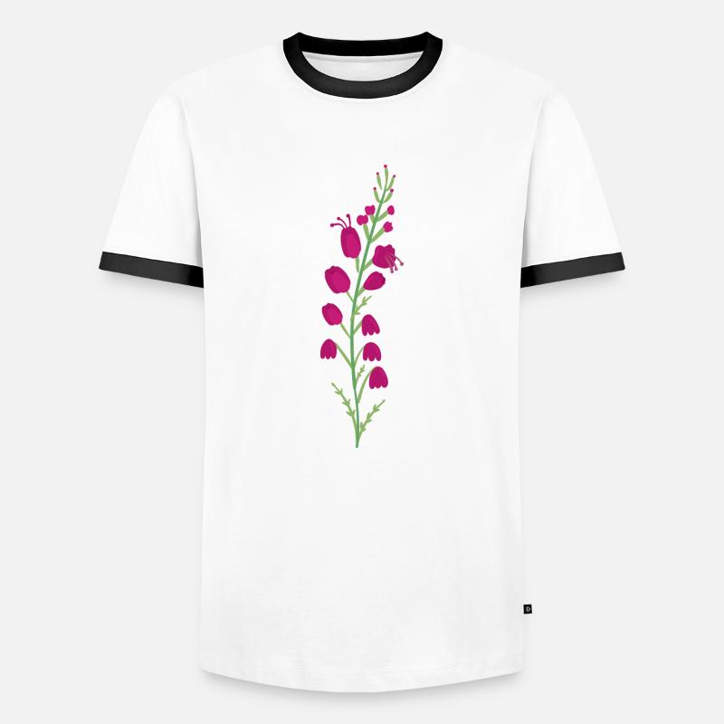 Heidekraut - Männer Kontrast-T-Shirt - Weiß/Schwarz