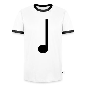 Quarter note music - Men's Ringer Shirt - white/black - Front - AI Model Female 172 light (172cm) & AI Model Male 178 dark (178cm)