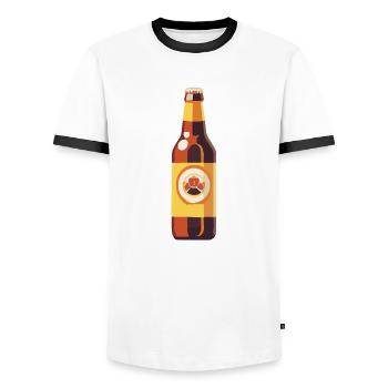 Bouteille de bière Mug Booze Enterrement de vie de garçon 2 - T-shirt contrasté Homme - blanc/noir - Devant - AI Model Female 172 light (172cm) & AI Model Male 178 dark (178cm)