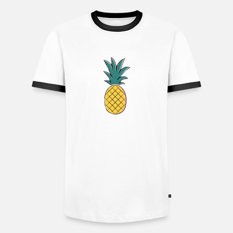 Pineapple - Männer Kontrast-T-Shirt - Weiß/Schwarz