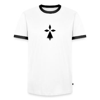 blanche hermine - T-shirt contrasté Homme - blanc/noir - Devant - AI Model Female 172 light (172cm) & AI Model Male 178 dark (178cm)