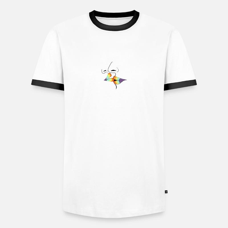 regenbogen - Männer Kontrast-T-Shirt - Weiß/Schwarz
