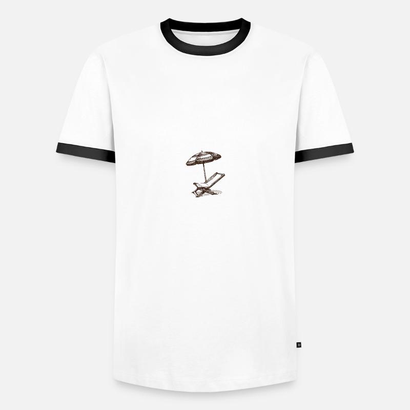 Sommer - Männer Kontrast-T-Shirt - Weiß/Schwarz