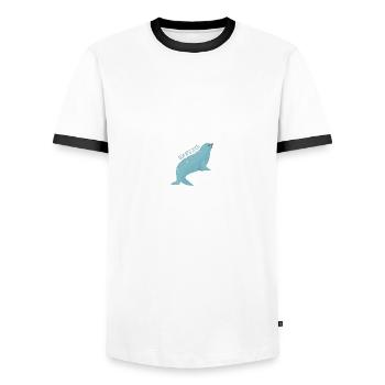 Meerestiere - Männer Kontrast-T-Shirt - Weiß/Schwarz - Vorne - AI Model Female 172 light (172cm) & AI Model Male 178 dark (178cm)