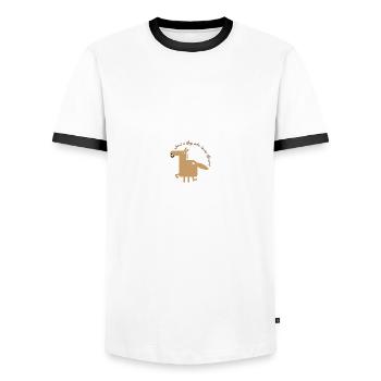Pferde - Männer Kontrast-T-Shirt - Weiß/Schwarz - Vorne - AI Model Female 172 light (172cm) & AI Model Male 178 dark (178cm)