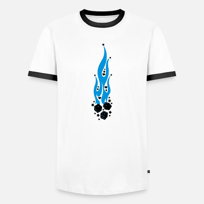 flammen - Men's Ringer Shirt - white/black