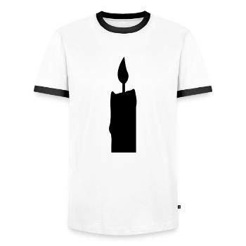 light - Men's Ringer Shirt - white/black - Front - AI Model Female 172 light (172cm) & AI Model Male 178 dark (178cm)