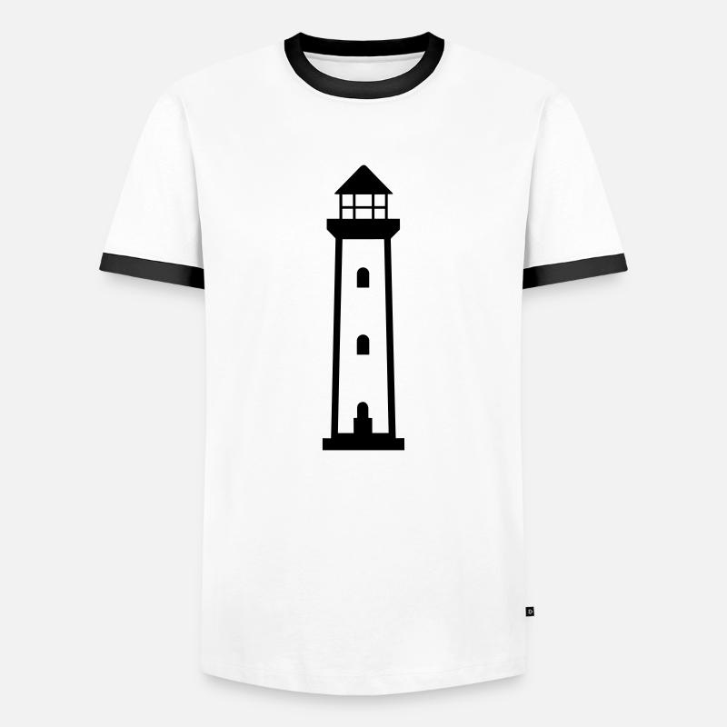 Lighthouse - Men's Ringer Shirt - white/black