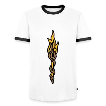Baguette magique Magicien de la torche - T-shirt contrasté Homme - blanc/noir - Devant - AI Model Female 172 light (172cm) & AI Model Male 178 dark (178cm)