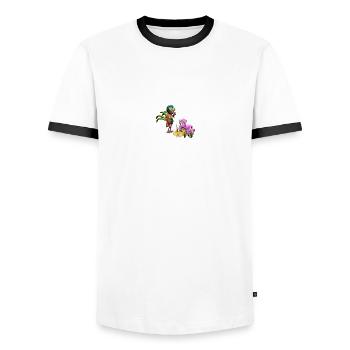 indigo women wirbeli - Männer Kontrast-T-Shirt - Weiß/Schwarz - Vorne - AI Model Female 172 light (172cm) & AI Model Male 178 dark (178cm)