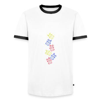 Osterhase Icon Ostern - Männer Kontrast-T-Shirt - Weiß/Schwarz - Vorne - AI Model Female 172 light (172cm) & AI Model Male 178 dark (178cm)