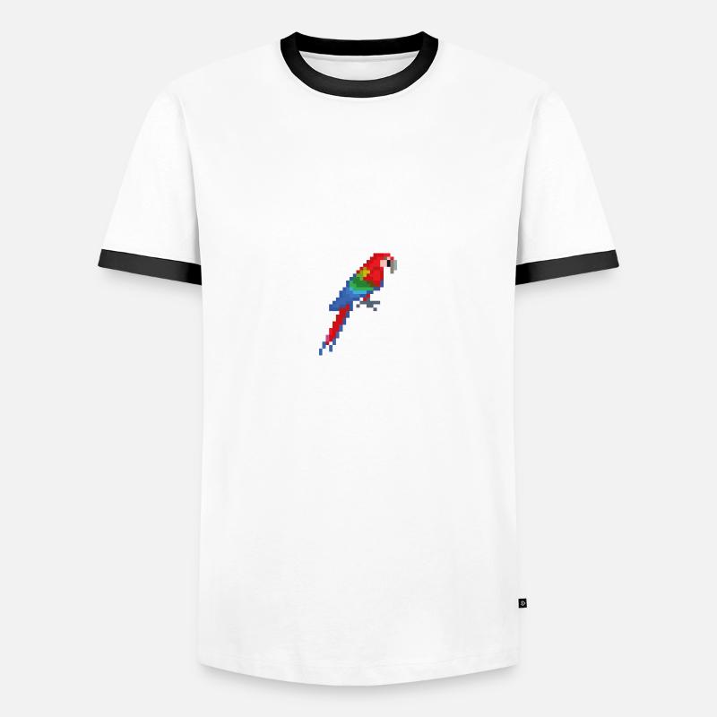 Vogel - Männer Kontrast-T-Shirt - Weiß/Schwarz