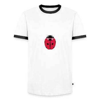 Ladybug - Men's Ringer Shirt - white/black - Front - AI Model Female 172 light (172cm) & AI Model Male 178 dark (178cm)