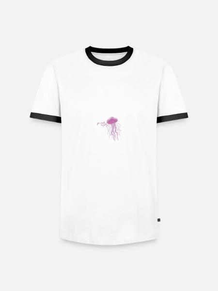 Meerestiere - Männer Kontrast-T-Shirt - Weiß/Schwarz