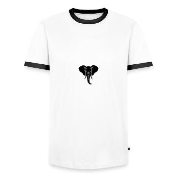 éléphant - T-shirt contrasté Homme - blanc/noir - Devant - AI Model Female 172 light (172cm) & AI Model Male 178 dark (178cm)