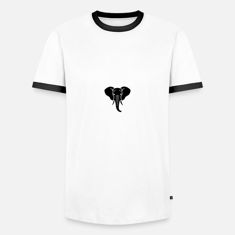 elephant - Men's Ringer Shirt - white/black