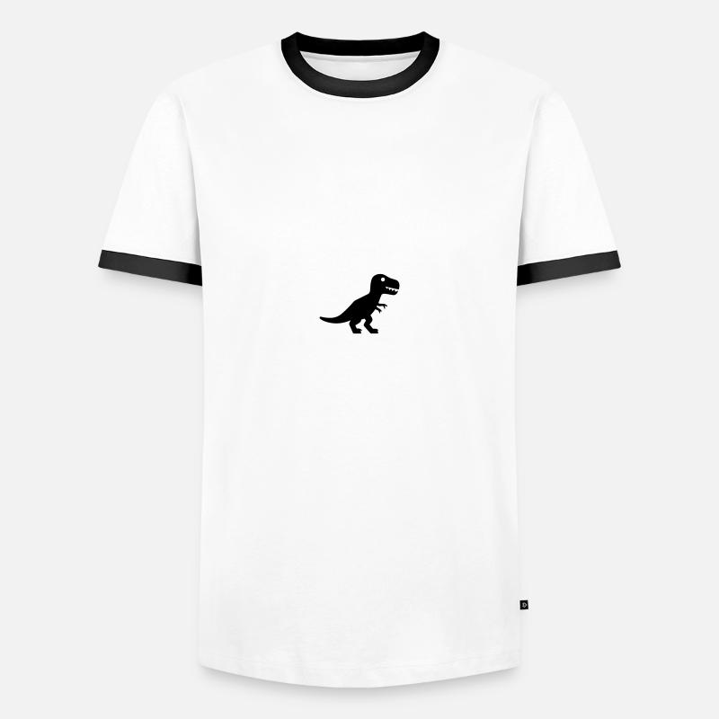 Dinosaurier - Männer Kontrast-T-Shirt - Weiß/Schwarz