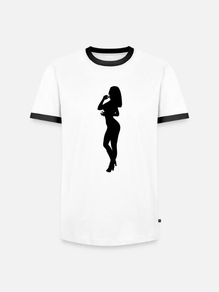 Silhouette silhouette silhouette - T-shirt contrasté Homme - blanc/noir