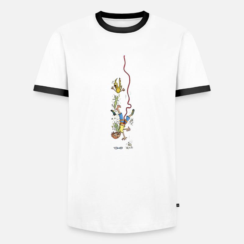 Fall into the rope - Men's Ringer Shirt - white/black