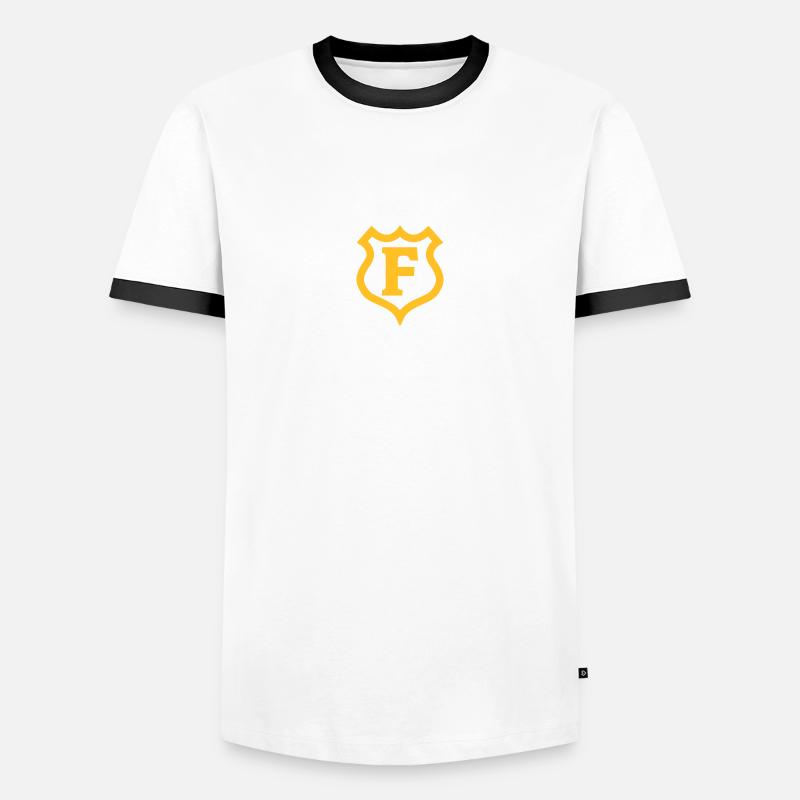 f_shield - Men's Ringer Shirt - white/black