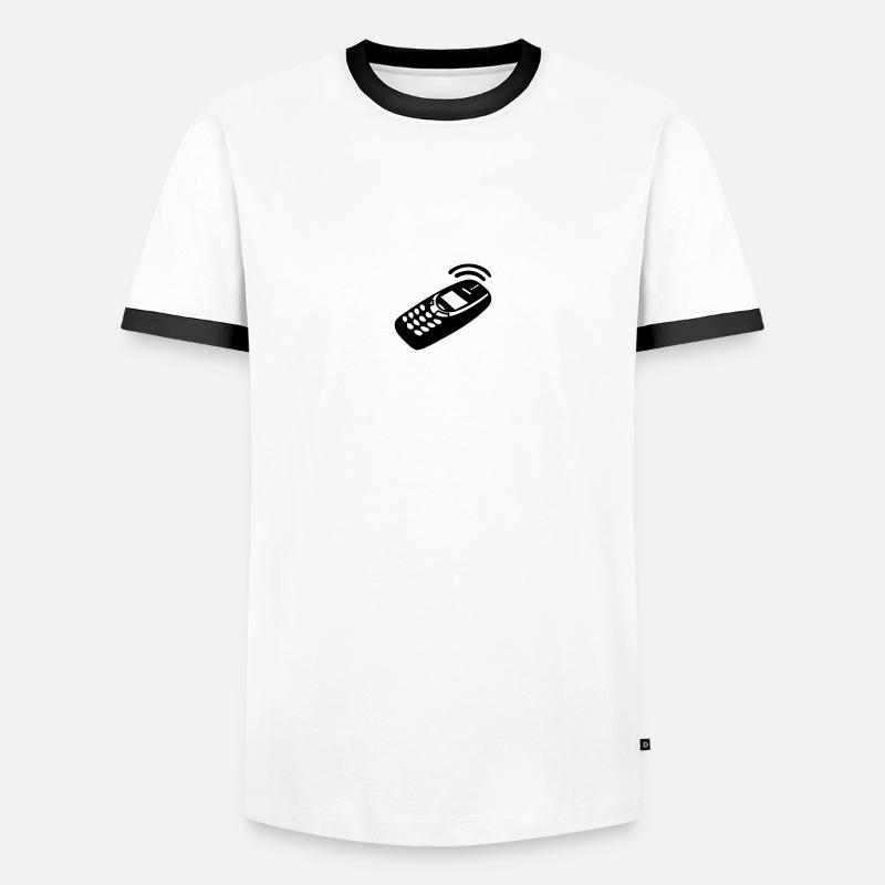 Handy - Männer Kontrast-T-Shirt - Weiß/Schwarz