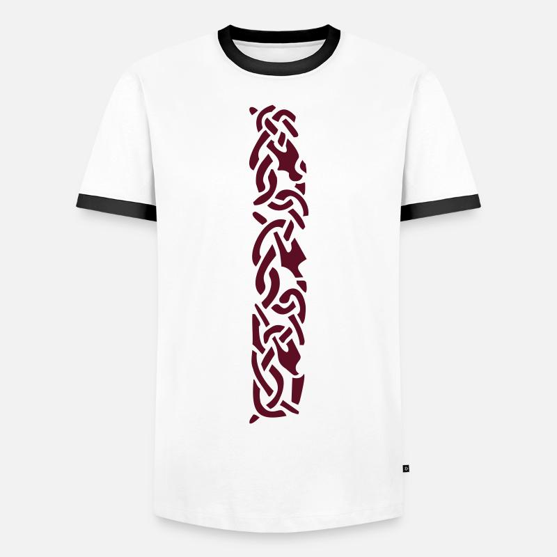 Anglo Saxon Braid - Men's Ringer Shirt - white/black