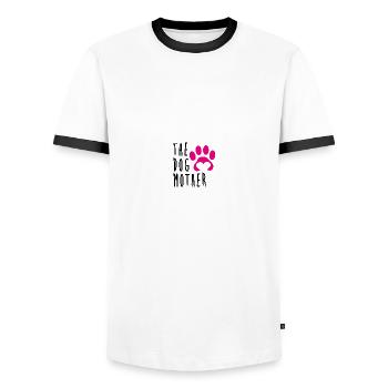 Hund - Männer Kontrast-T-Shirt - Weiß/Schwarz - Vorne - AI Model Female 172 light (172cm) & AI Model Male 178 dark (178cm)