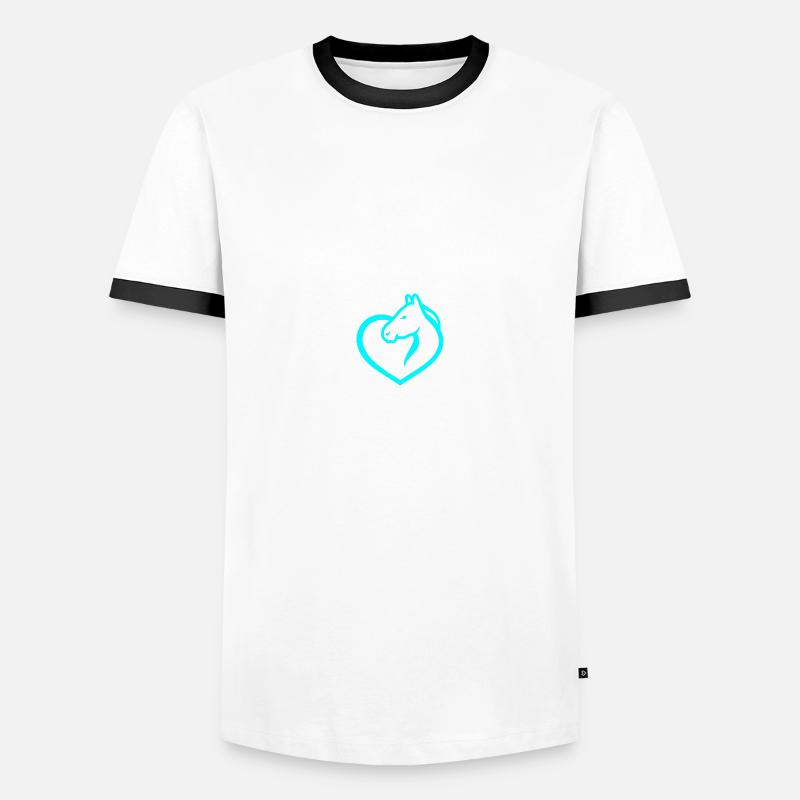 Pferde - Männer Kontrast-T-Shirt - Weiß/Schwarz