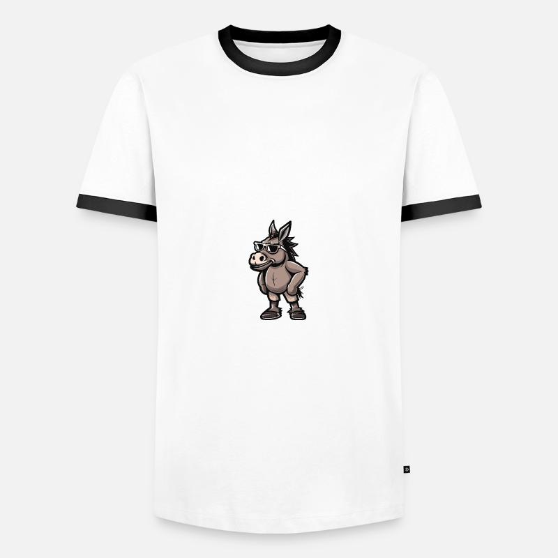 Donkey Cool Comic - Men's Ringer Shirt - white/black