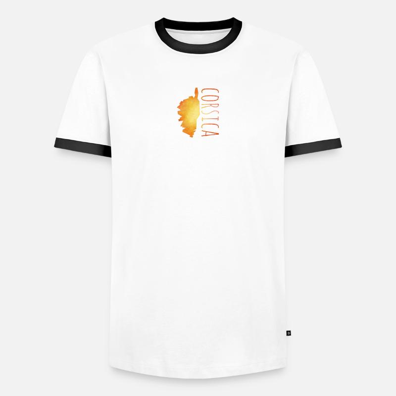 Corsica - Men's Ringer Shirt - white/black