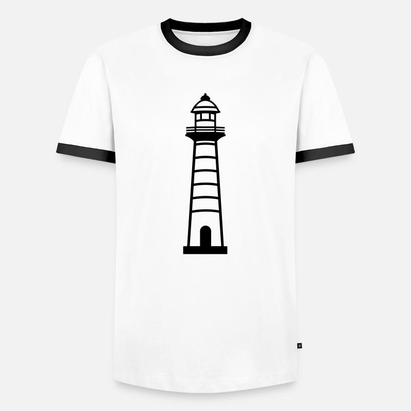 Lighthouse - Men's Ringer Shirt - white/black