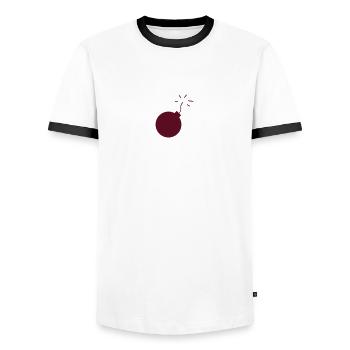 bombe - Männer Kontrast-T-Shirt - Weiß/Schwarz - Vorne - AI Model Female 172 light (172cm) & AI Model Male 178 dark (178cm)
