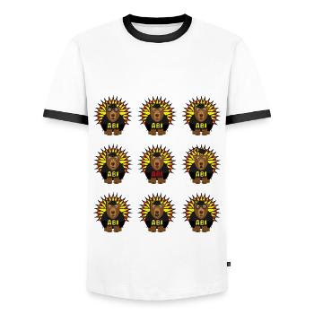 Bären ABI mit Sternen, eine starke Leistung. - Männer Kontrast-T-Shirt - Weiß/Schwarz - Vorne - AI Model Female 172 light (172cm) & AI Model Male 178 dark (178cm)
