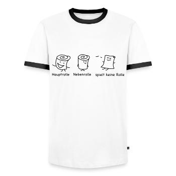 Rollenspiel und chillen - Männer Kontrast-T-Shirt - Weiß/Schwarz - Vorne - AI Model Female 172 light (172cm) & AI Model Male 178 dark (178cm)