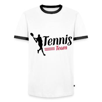 tennis team symbol - Männer Kontrast-T-Shirt - Weiß/Schwarz - Vorne - AI Model Female 172 light (172cm) & AI Model Male 178 dark (178cm)