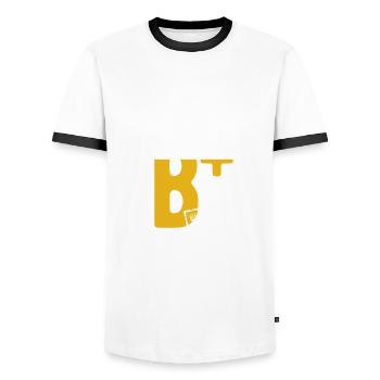 Blood Type Beer positive - your pulse rises - Men's Ringer Shirt - white/black - Front - AI Model Female 172 light (172cm) & AI Model Male 178 dark (178cm)