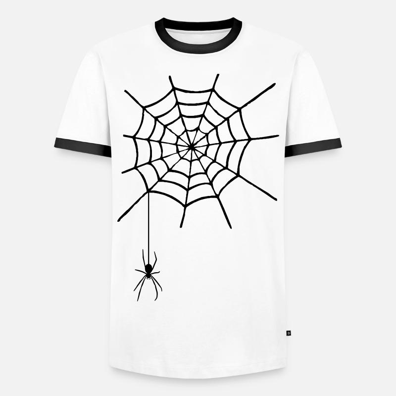 Cobweb with spider - Men's Ringer Shirt - white/black