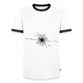 Explosion d’étoiles vectorielles Nova - T-shirt contrasté Homme - blanc/noir - Devant - AI Model Female 172 light (172cm) & AI Model Male 178 dark (178cm)