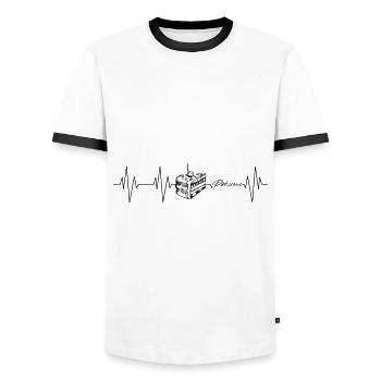 Passion pastry heartbeat - Men's Ringer Shirt - white/black - Front - AI Model Female 172 light (172cm) & AI Model Male 178 dark (178cm)