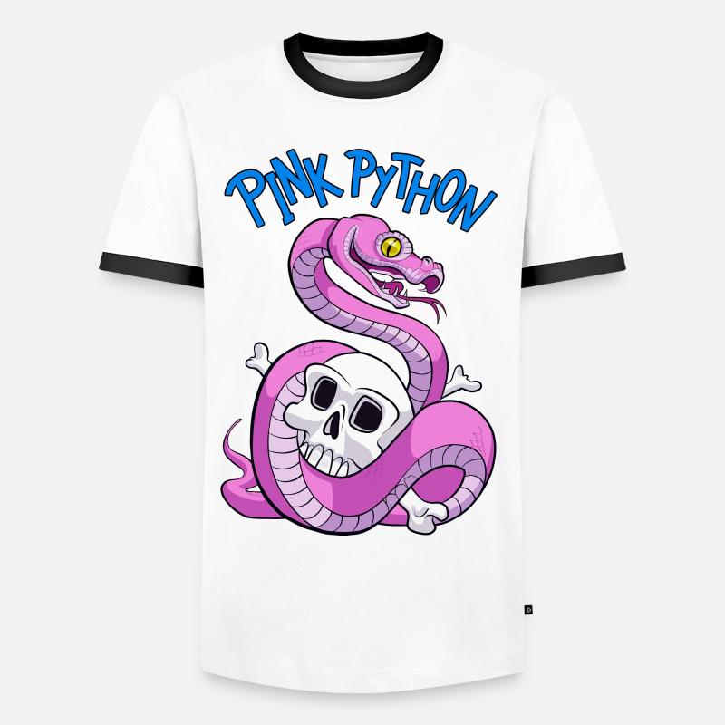 Pink Python (Blue) - Men's Ringer Shirt - white/black