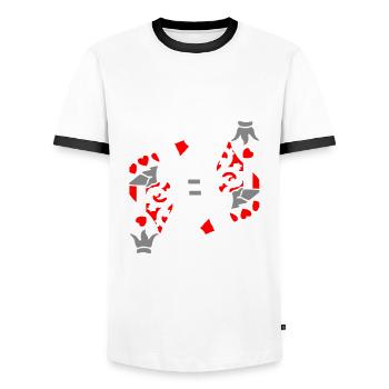 Dead King - Men's Ringer Shirt - white/black - Front - AI Model Female 172 light (172cm) & AI Model Male 178 dark (178cm)