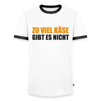 Käse - Männer Kontrast-T-Shirt - Weiß/Schwarz - Vorne - AI Model Female 172 light (172cm) & AI Model Male 178 dark (178cm)
