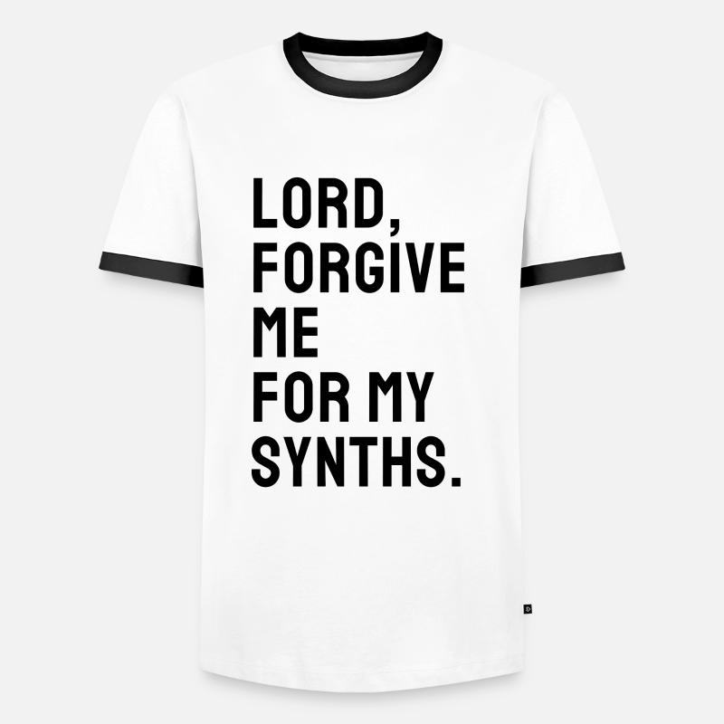 Synth Techno Electro musik geschenk - Männer Kontrast-T-Shirt - Weiß/Schwarz