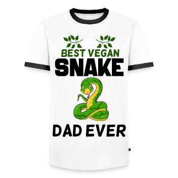 Schlangen Veganer - Männer Kontrast-T-Shirt - Weiß/Schwarz - Vorne - AI Model Female 172 light (172cm) & AI Model Male 178 dark (178cm)