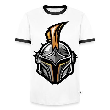 Spartan Helmet Sparta - Men's Ringer Shirt - white/black - Front - AI Model Female 172 light (172cm) & AI Model Male 178 dark (178cm)