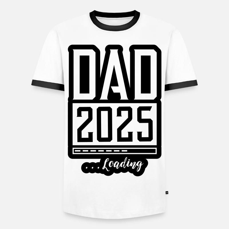 Dad 2025 Loading Papa - Men's Ringer Shirt - white/black