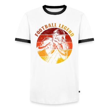 Légende du football américain - T-shirt contrasté Homme - blanc/noir - Devant - AI Model Female 172 light (172cm) & AI Model Male 178 dark (178cm)