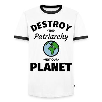 Feminismus Feministin - Männer Kontrast-T-Shirt - Weiß/Schwarz - Vorne - AI Model Female 172 light (172cm) & AI Model Male 178 dark (178cm)