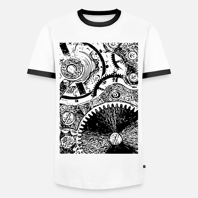 clockwork - Men's Ringer Shirt - white/black